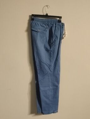 crown & ivy blue elastic waist casual pants